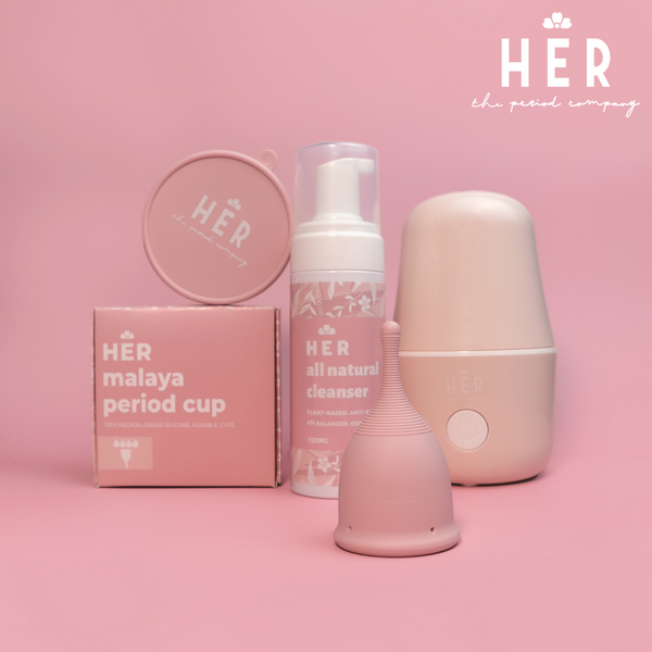 [₱150 OFF] Malaya Period Cup + Hanan Electric Sterilizer + HER All Natural Cleanser
