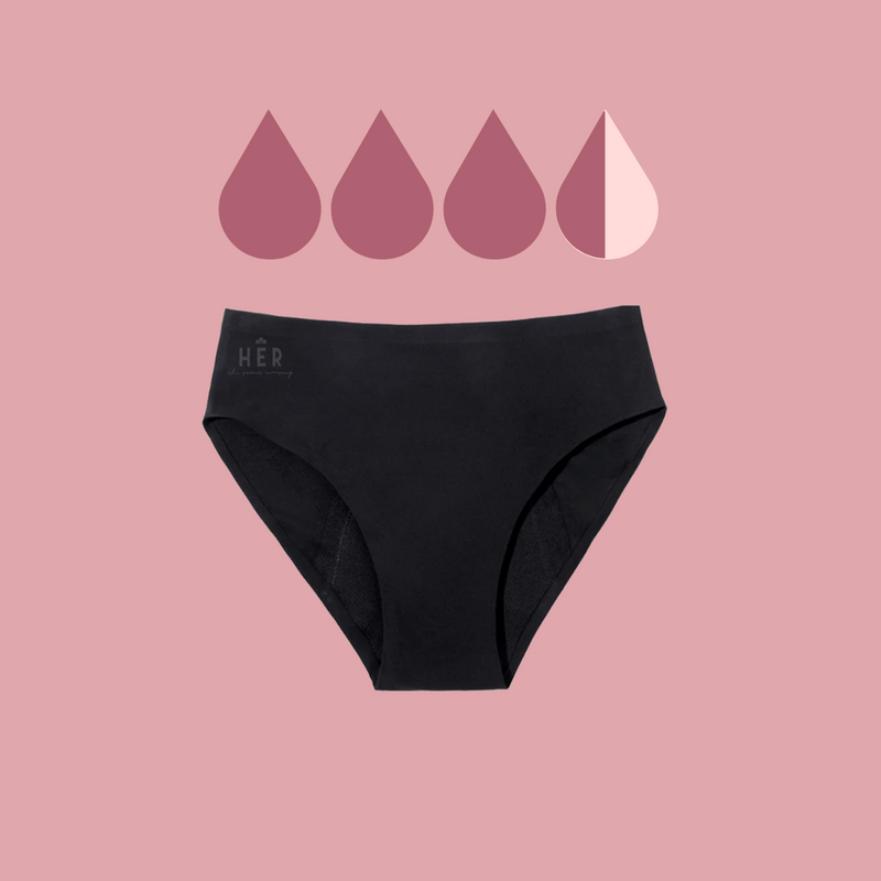 Dana Seamless Period Underwear (Black) – H E R Period Co.